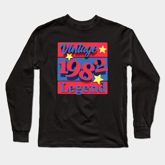 41st Birthday - Vintage 1982 Legend Long Sleeve T-Shirt by Kudostees